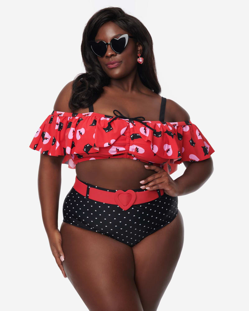 Plus size best sale ruffle swim top